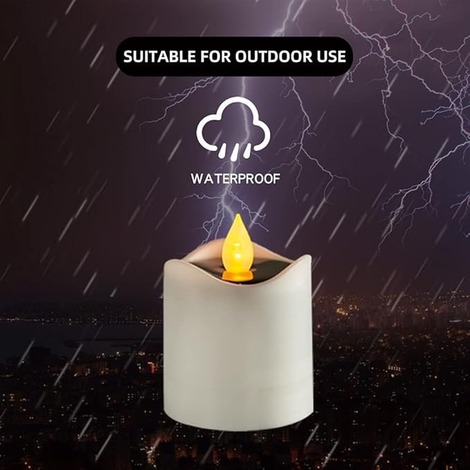 Solar Candle Lights,Flameless Candle Lights,Solar Rechargeable Tea Wax lamp,6 flameless Candle Light, Suitable for Wedding, Valentine's Day, Halloween, Christmas (Solar Candle Light)