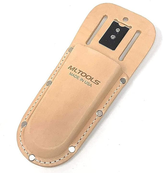 Leather Holster for Pruning Shears | Made in USA | 100% Fine Grain Leather | Gardening Equipment Case with Steel Metal Clip | Nifty Pouch for Hand Pruners | Wide Belt Slits