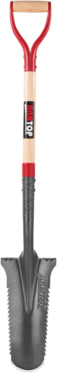 Digging Spade Shovel Drain Spade Square Point Shovel Transplanting Spade Trenching Shovel, 44 inches