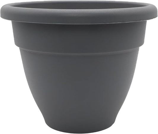 The HC Companies 10 Inch Caribbean Planter - Lightweight Indoor Outdoor Plastic Plant Pot for Herbs and Flowers, Warm Gray