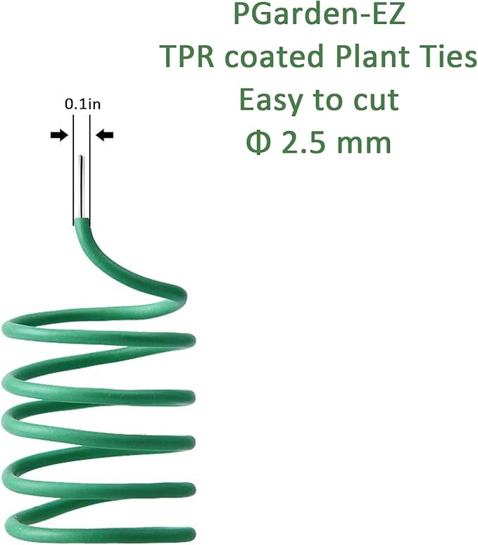 Plant Ties - 32.8ft Soft Twist Ties Green TPR Garden Ties Supply, for Supporting Plants Tomatoes Office Home Organizing