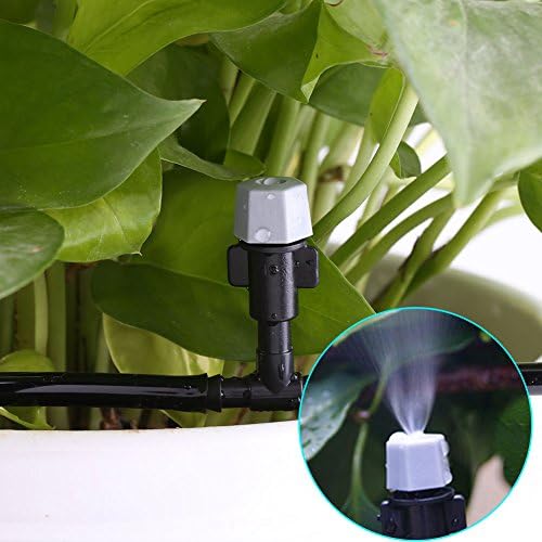 Misting Micro Irrigation Water Cooling System Watering Drip Kit Sprinkler Nozzle Hose Sprinkler Garden Patio Micro Irrigation Set(15M)