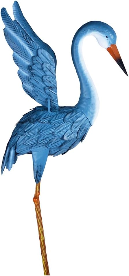 Garden Crane Statue Animal Sculpture Standing Metal Crane Garden Decoration Metal Yard Art for Yard Outdoor Indoor Decoration Set of 2