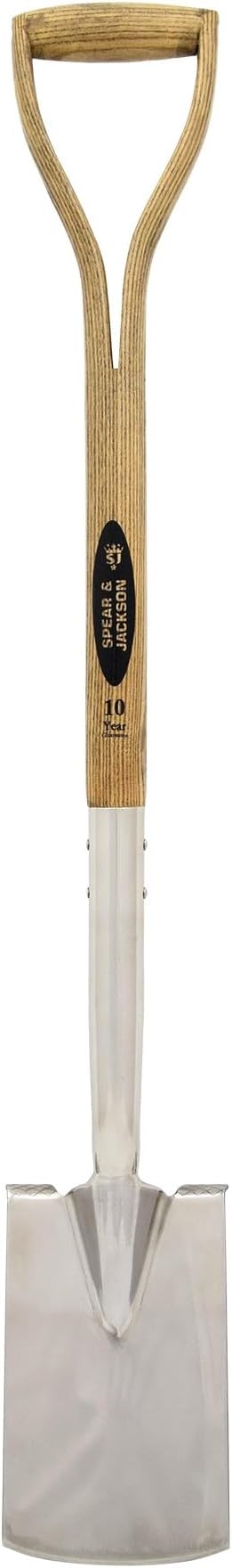 Spear & Jackson 4454BS Traditional English Style Stainless Steel Border Spade - Garden Spade