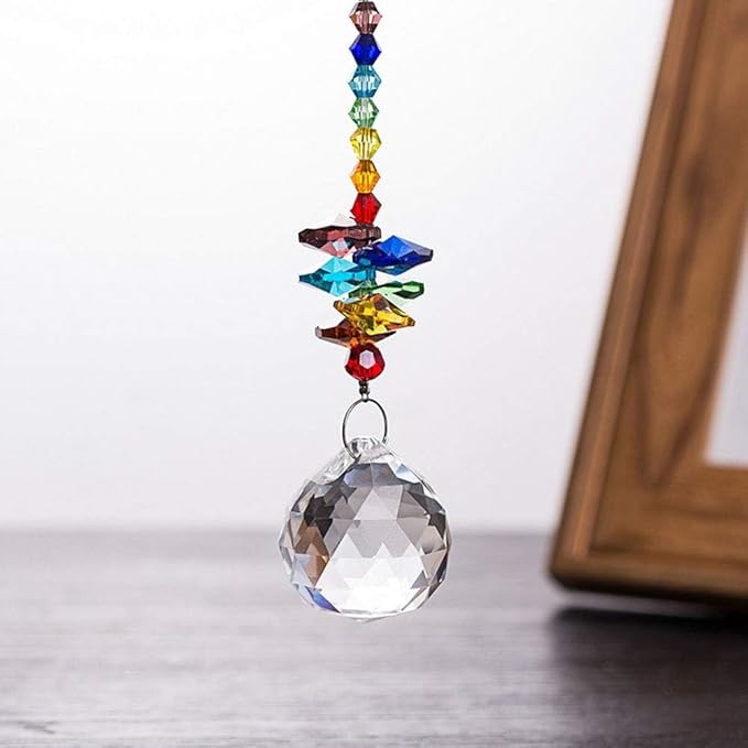 12 Pcs Crystal Ball Prism Suncatcher Rainbow Pendants Maker, 30mm Clear Glass Crystal Ball Prism,Hanging Crystals Prisms for Windows,for Feng Shui,for Home,Office,Garden Decoration