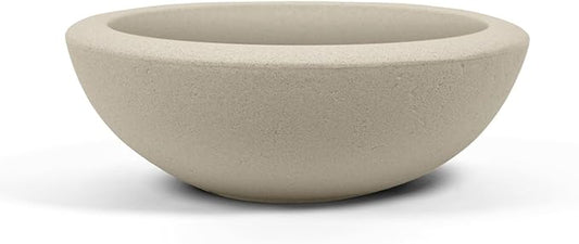 ARBORA 21" Santorini Bowl Polyresin Indoor and Outdoor Planter with Classic Cream Finish - Durable, Weatherproof, Lightweight, Large Plant Pot for Patio, Garden, Deck, Entryway