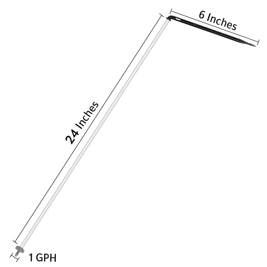 Netafim Automatic Irrigation Dripper Stake Assembly, 1 GPH, Bundle of 25 (24 Inches)