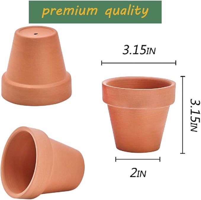 3 Inches Terracotta Clay Pots Pack of 18 pcs- Pottery Fleshy Flower Planter with Drainage Hole，for DIY Home and Office Desktop/Windowsill/Ornament Decoration Wedding