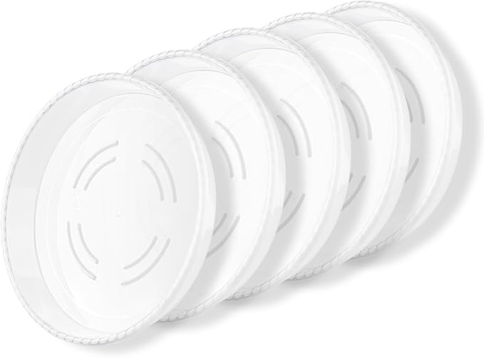 5 Pack Plant Saucer for Indoor Plants, 10 Inch Clear Plant Trays for Pots, Durable Plastic Flower Plant Pot Saucer, Heavy Duty Sturdy Plant Saucer Drip Trays for Pots