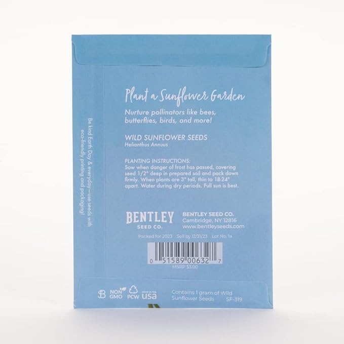 25 Earth Day 2025 Wild Sunflower Seed Packets