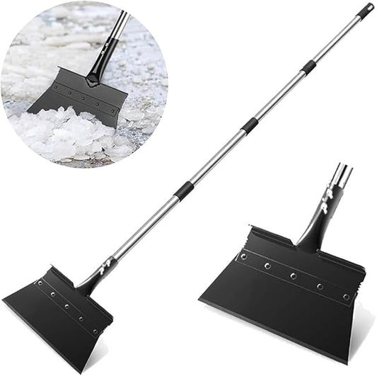 Flat Shovel, Snow Shovel, Ice Scraper for Driveway,67" Long Handle Garden Cleaning Shovel, Ice Removal for Road Outdoor, Ice Chopper for Walkway, Weed Remove Tool for Lawn Edging