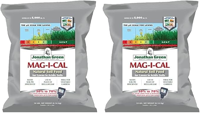 Jonathan Green (11353) Mag-I-Cal Soil Food for Lawns in Acidic Soil - Soil Amendment for Grass (5,000 Sq. Ft.) (Pack of 2)