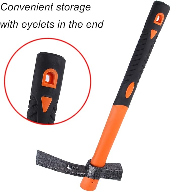 LUBAN Dual Head Hammer Hoe with Heavy Duty Forged Adze and Ergonomic Non-Slip Handle for Gardening, Hunting, Landscaping Outdoor 39mm/15-Inch