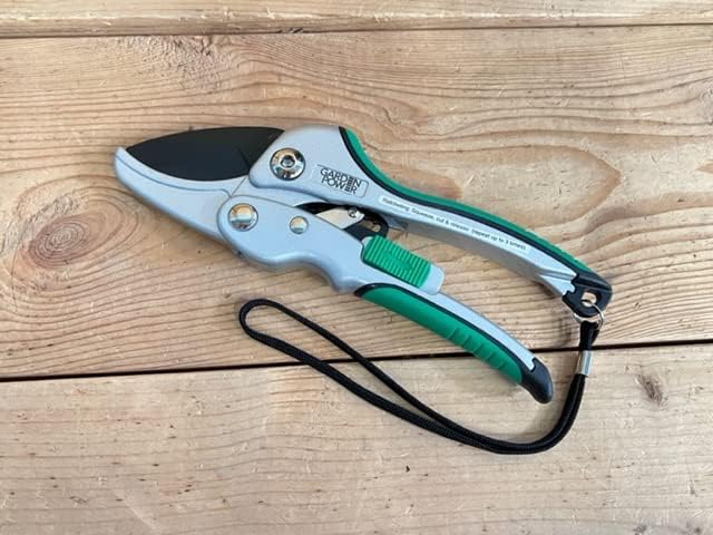Premium Heavy Duty Ratchet Pruning Shears, Professional Hand Pruner Garden Tool, Ergonomic Grip, 8 Inch yard clippers, Quality Carbon Steel with Ratchet Mechanism, ideal for women, senior
