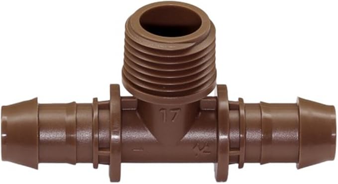 Rainbird XF Series Barbed Insert Adapter X MPT X Tee, 17mm/1/2