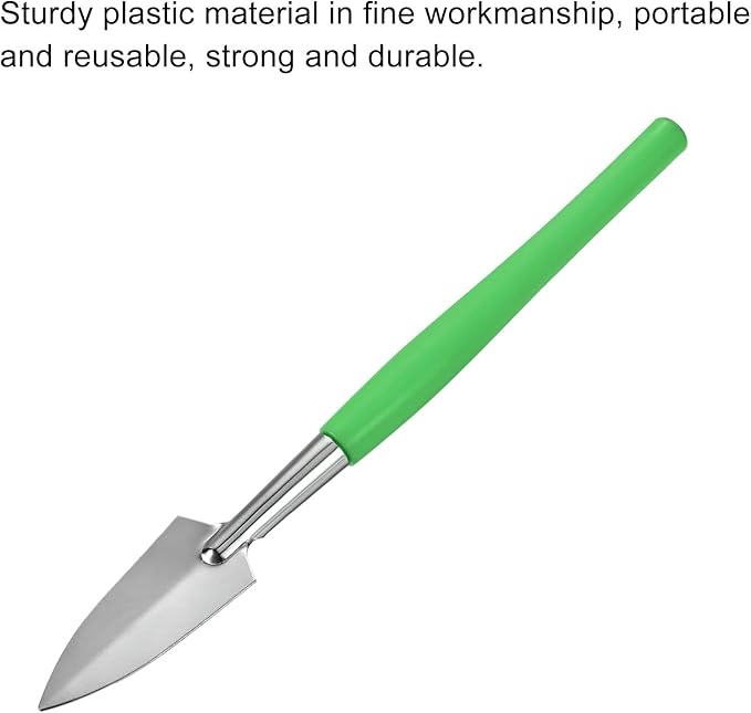 MECCANIXITY Gardening Tools 3 Pack Iron Spade Rake Transplanting Plants Care Digging Kits, Green