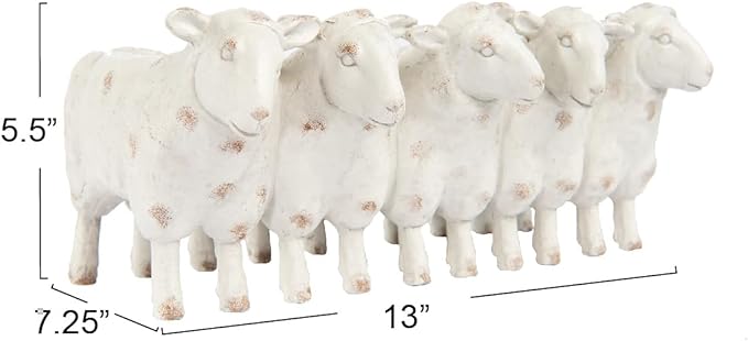 Creative Co-Op Farmhouse Resin Sheep Planter, White, EC0260