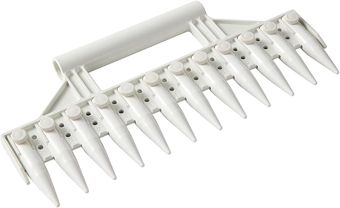 Seed Dibber, Multifunctional Seed Spacer Tool, Seed-in Soil Digger Garden Spacer aid for Planting Seeds Laying Out ideally Spaced Rows (White)