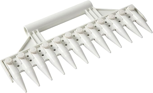 Seed Dibber, Multifunctional Seed Spacer Tool, Seed-in Soil Digger Garden Spacer aid for Planting Seeds Laying Out ideally Spaced Rows (White)