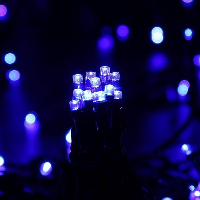 Toodour Solar Christmas Lights, 2 Packs Total 144ft 400 LED 8 Modes Solar String Lights, Waterproof Solar Outdoor Christmas Lights for Garden, Patio, Fence, Balcony, Christmas Tree Decor - Blue