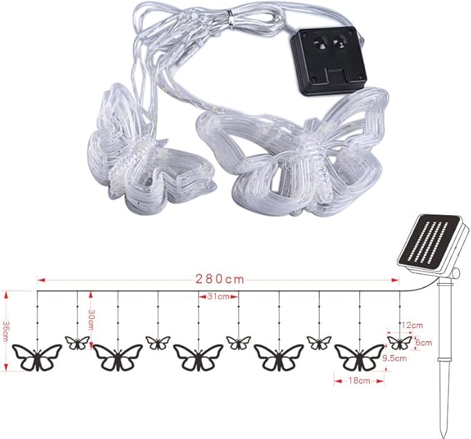 Solar USB String Butterfly Lights Indoor Outdoor 10 LED Fairy Light Decorations for Garden Fence Patio Yard Christmas Tree, Lawn, Patio, Party Decoration (USB Light)