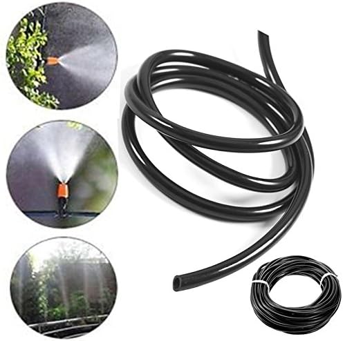 Drip Irrigation Hose, 20M 3/5mm Garden Distribution Tubing Watering Drip Pipe Micro Emitter Tube Hose Line Dripper System, for DIY Garden Irrigation System, Black