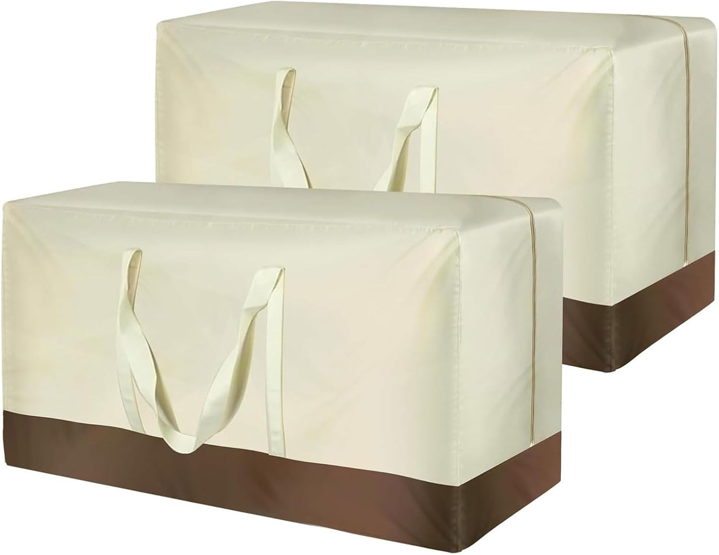 Outdoor Cushion Storage Bag 420D Waterproof Rectangular, Extra Large Outdoor Patio Cushion Storage Bag, with Zipper and Handles 68" L x 20" W x 28" H Black(2 Pack)