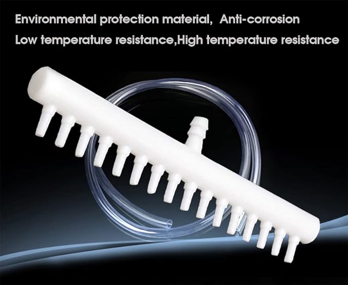 Rake-shaped hose joint air discharge diverter, Plastic Barb Hose Fitting Connector, 10-Way Outlet Air Line Pump Tubing Splitter Water Flow Divider, for Aquarium Garden Agricultural Irrigation（4Pcs）