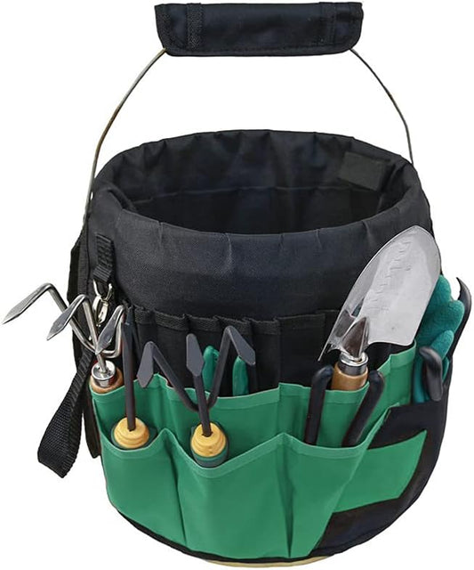 Gardening Tools Bucket Bag with 42 Pockets-Outdoor Multifunctional Better Sturdy Oxford/Canvas for Women Men