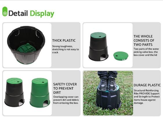 Plutreas ID 5.5" OD 6" Valve Box Cover Lid Replacement for Circular Sprinkler Irrigation System (2)