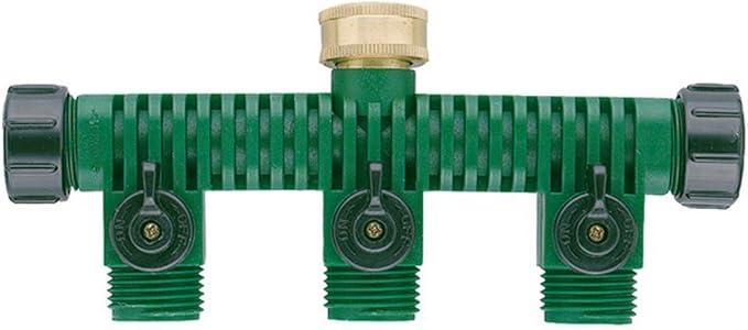 Orbit 3 Pack 5 Port Hose Faucet Watering Manifold with Three Shut Off Valves