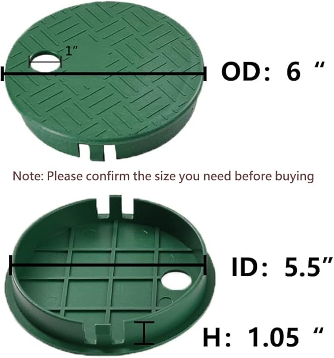 Jayen ID 5.5" OD 6" Valve Box Cover Lid for Sprinkler Irrigation System