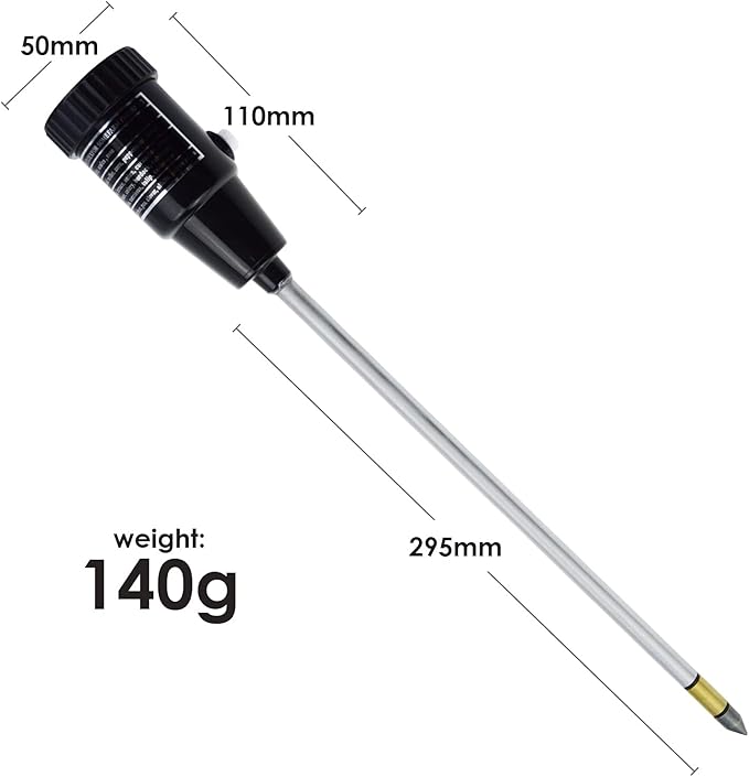 Soil PH Meter, Soil Moisture Sensor Meter, Soil PH Tester Gardening Tool Kits for Plant, Tree, Soil Tester for Moisture Great for Garden, Lawn, Farm, Indoor & Outdoor Use 295mm Long