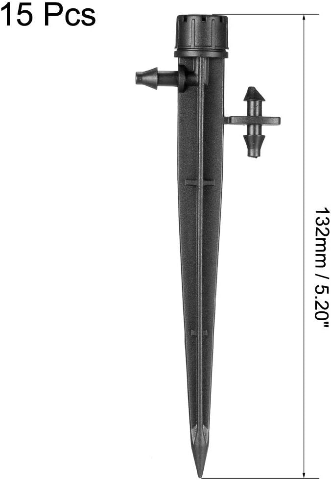 uxcell Adjustable Spray Dripper, 180 Degree Micro Emitter Irrigation Watering System, 15 Pcs