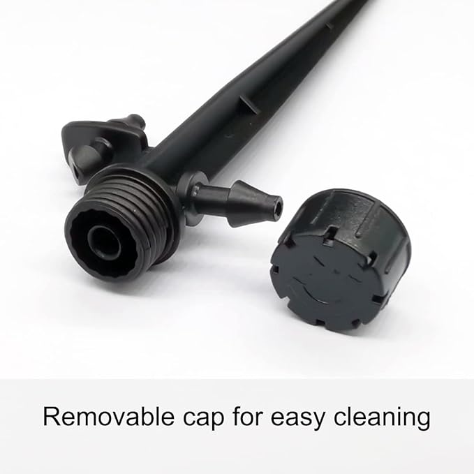 50 Pcs Drip Irrigation Emitters, Adjustable Flow 0-18 GPH Irrigation Drippers with Stake, 360 Degree Flow Sprinkler Head, Micro Sprinkler for Garden Patio Lawn Flower Bed