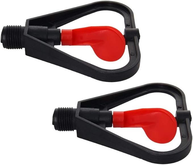 MroMax Butterfly Rotating Sprinkler, 1/2BSPF Thread Plastic Micro Atomizing Nozzle for Garden Irrigation, 2Pcs (Black,Red)