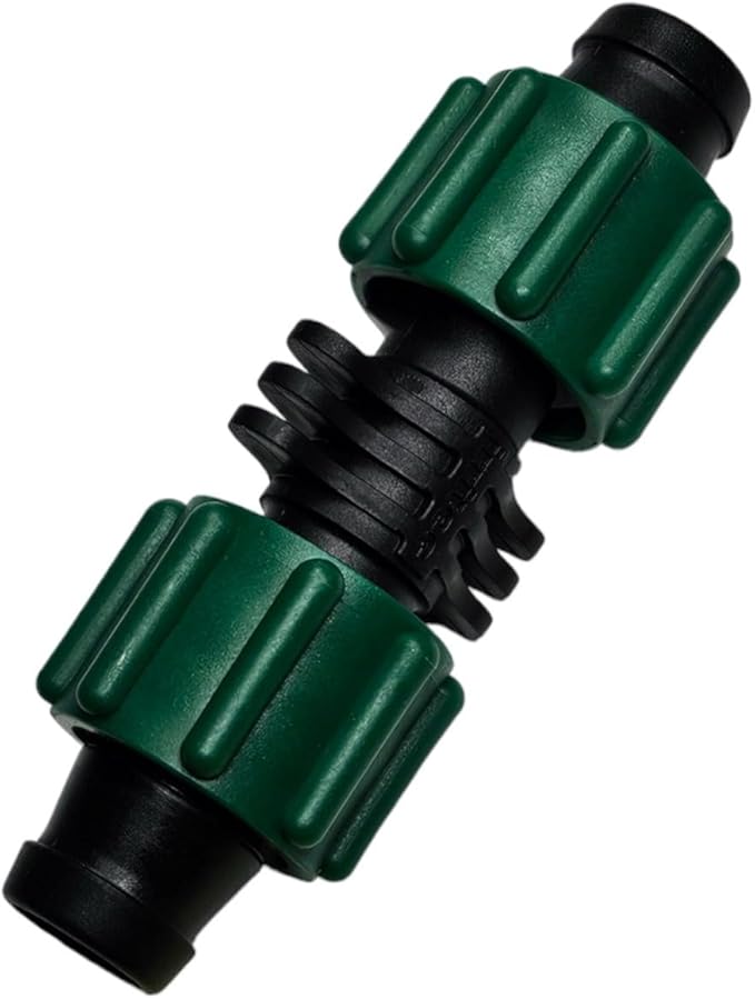 USA MADE - 5-PACK PREMIUM Drip Tape Irrigation Tubing Coupling (5/8" - 1/2" or .625" - .645") Universal Perma-Loc Connector Barbed Locking Fitting - Fits All Brands 16mm Drip Tape AG Tubing