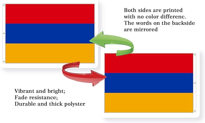 Armenia Extra Large Flag 8x12FT Giant Armenian National Polyester Flag With 3 Grommets For Patriotic Armenian Themed Festival Events Party Decoration(Armenia, 8x12FT)