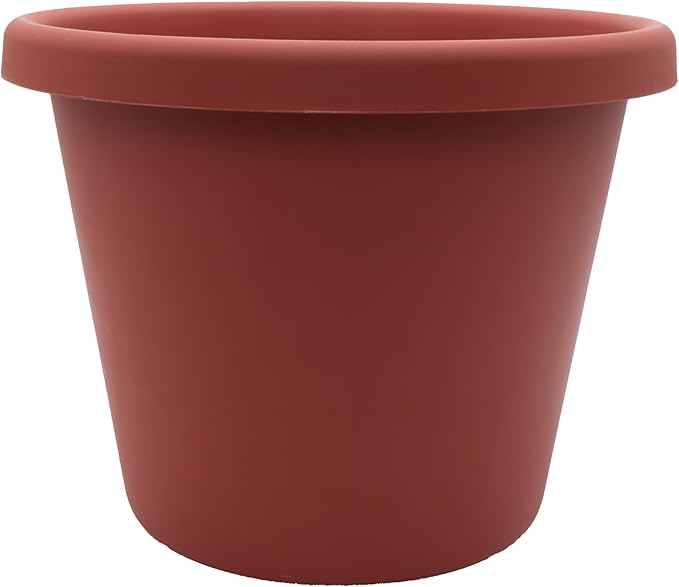 The HC Companies 21 inch Round Classic Planter - Plastic Plant Pot for Indoor Outdoor Plants Flowers Herbs, Clay