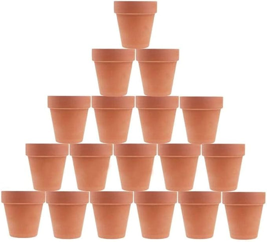 3 Inches Terracotta Clay Pots Pack of 18 pcs- Pottery Fleshy Flower Planter with Drainage Hole，for DIY Home and Office Desktop/Windowsill/Ornament Decoration Wedding