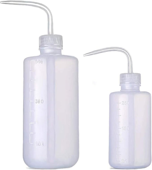 BEADNOVA Squeeze Bottle Plant Watering Can Eye Wash Bottle Squeeze Irrigation Bottle Plastic Small Watering Can for Indoor Plants Tattoo (2pcs, 250ml and 500ml)