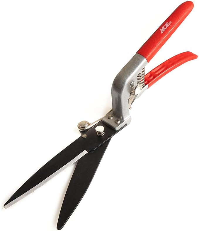 Grass Shears with Red Handles and Stainless Steel Blades
