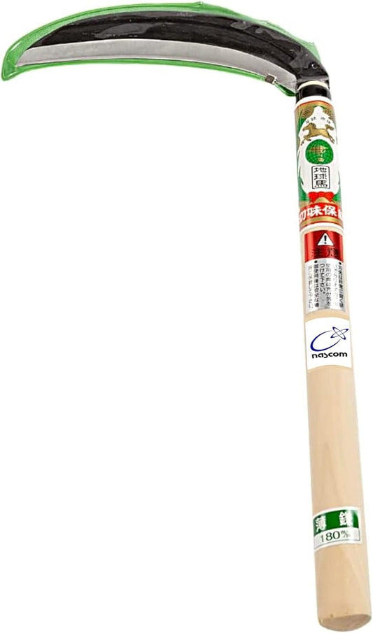 Japanese Weeding Sickle (Thin Blade) High Grade Steel Blade (Blue Steel No.2) Hand Tool for Gardening, Weeding and Farming, Light Weight, Blade Length 7.09inch