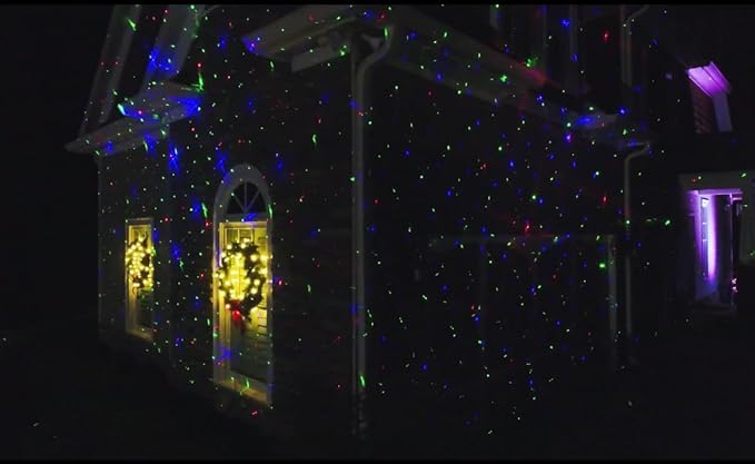 LedMall Mini House RGB Firefly with 32 Patterns Garden Laser Lights Projector