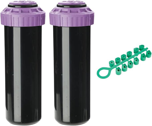 K Rain ProPlus 3/4" Reclaimed Water (RCW) Gear Drive Rotor Sprinkler 4 1/2" Pop-Up | 22' - 50' Spray Distance, 40° - 360° Arc Spray Pattern with Full-Circle | Includes Install Kit (2 Pack)