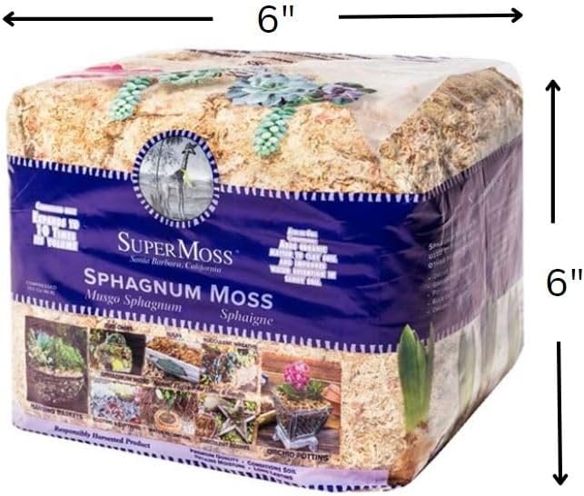 SuperMoss (22325) Orchid Sphagnum Moss Dried, Natural, 1 Pound Mini Bale