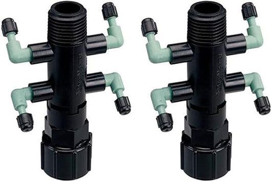 Orbit 67060 Quad Riser Adapter Manifold Full-Flow, Black (Pack of 2)