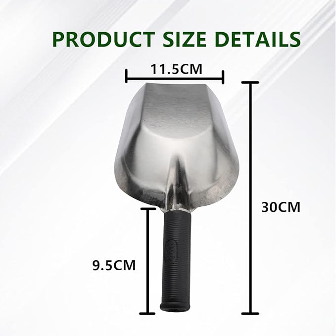 Soil Scoop Stainless Steel Transplanter Trowel Bend Proof Garden Tools Loose Multi Function Shovel Coal Shovel with Comfort Soft Non Slip Handle Garden Gift for Fertilizer, Transplanting, Digging