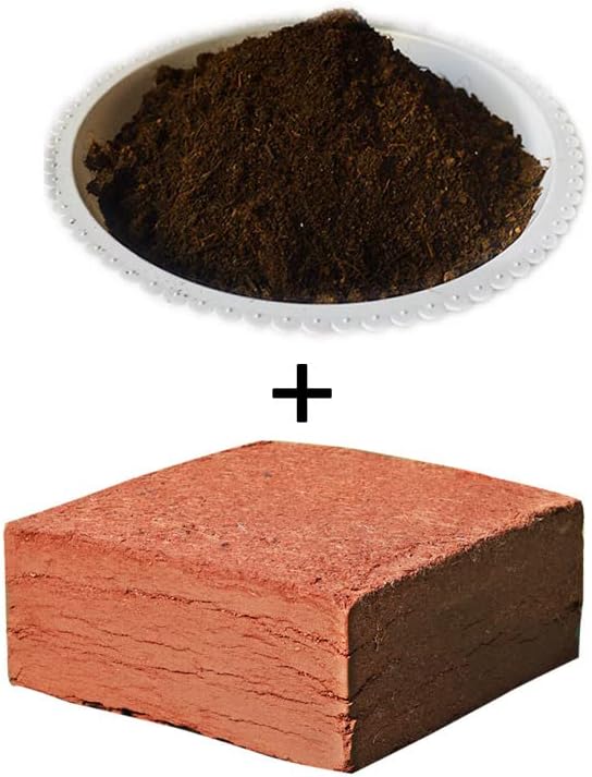 TINGMEI Premium Coconut Coir Pith with Low EC and pH - 100% Organic Potting Soil for Plants, Seeds, and Garden(1 Block,10Lbs)