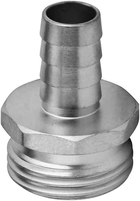 Stainless 1/4" Hose Barb x 3/4" Male GHT Garden Water Hose Connector Repair Fitting for Boat Lawn Power Wash Irrigation